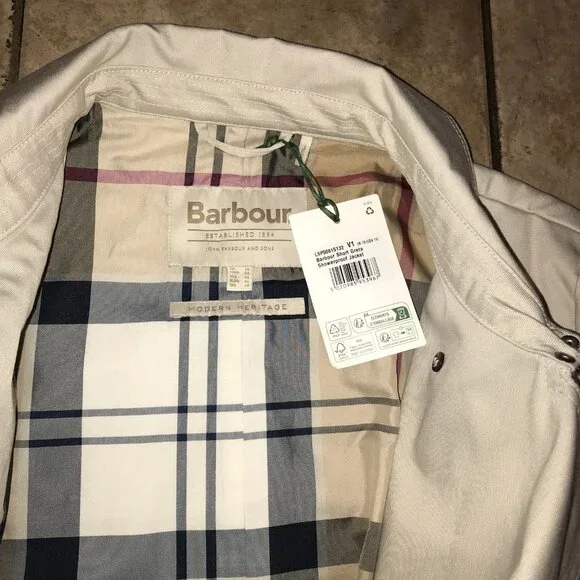 Women's Barbour Short Greta Showerproof Trench Coat Jacket-Size 14 - Picture 8 of 16